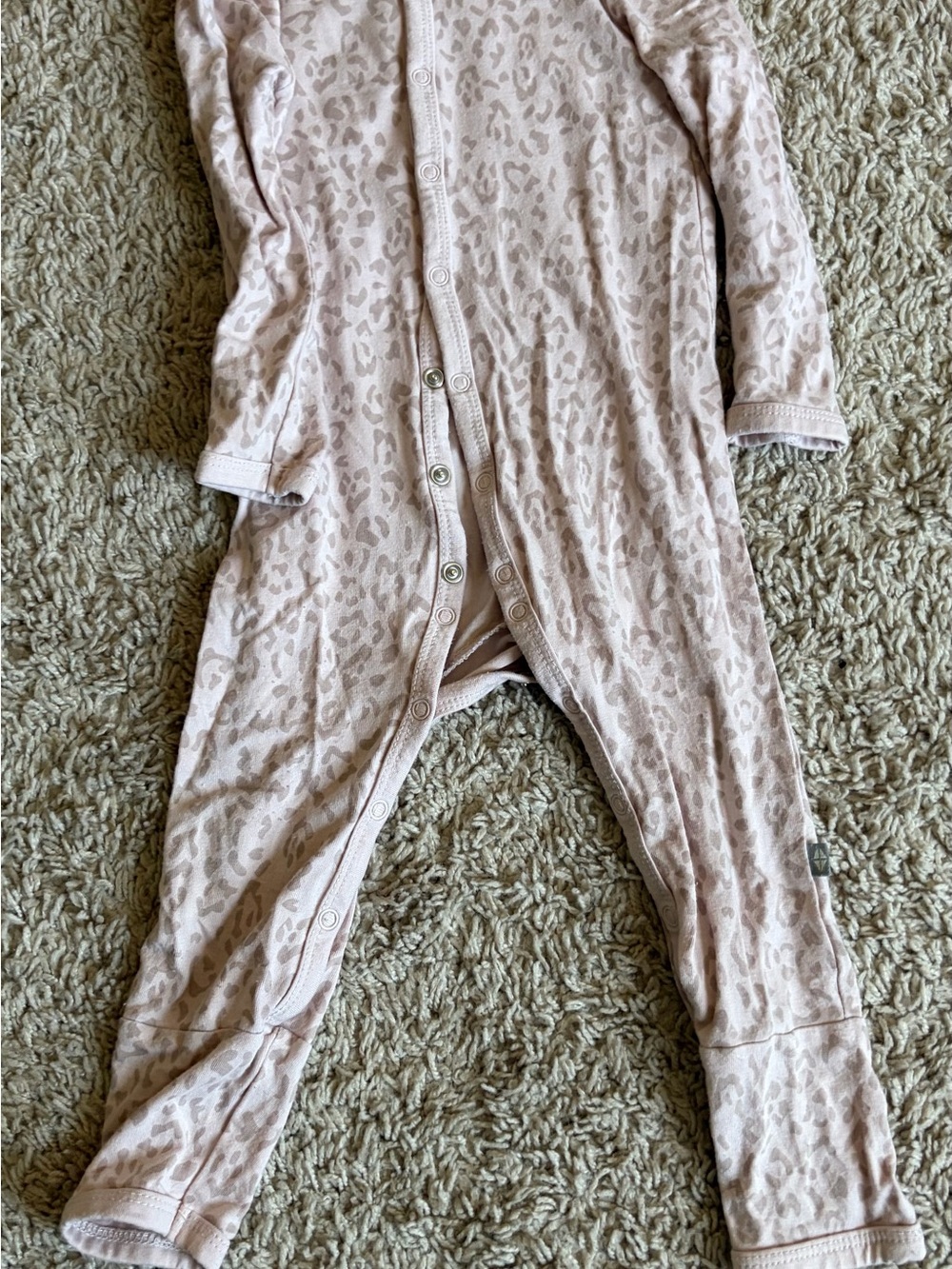 Kyte BABY Light Pink Leopard-Print Pajama One-Piece